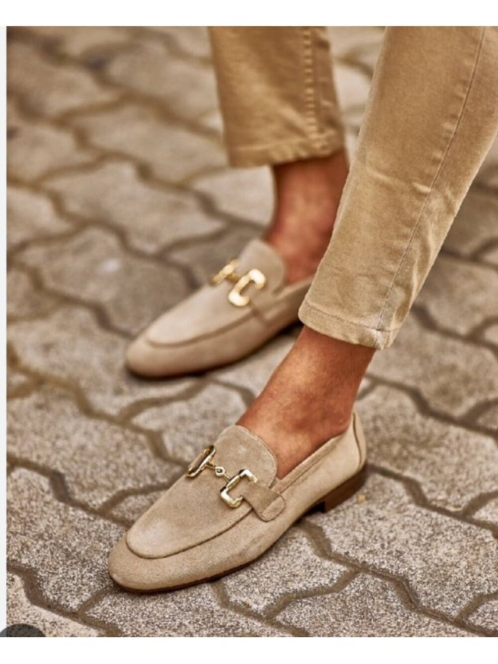MNG (Mango)  Suede Gold Horsebit Loafers in Camel  EU 39 Retail $120